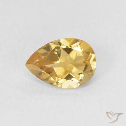 0.67ct Natürlicher Golden Citrin, Birnenform, VVS
