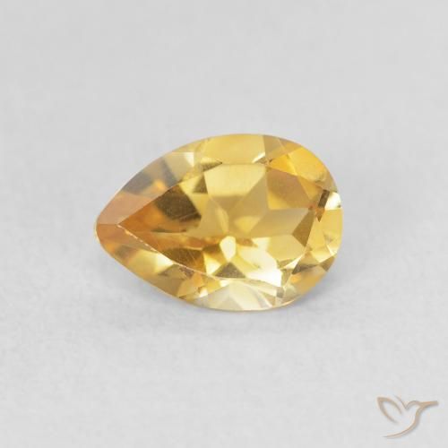 0.63ct Natürlicher Golden Citrin, Birnenform, VVS