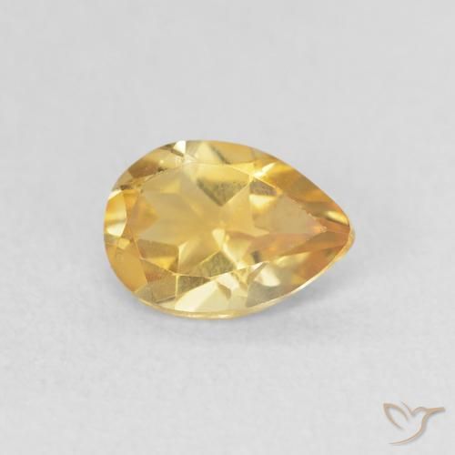 9,17 ctw natürlicher Golden Citrin, Birnenform, VVS