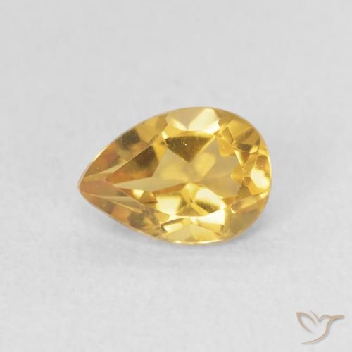 0.72ct Natürlicher Golden Citrin, Birnenform, VVS