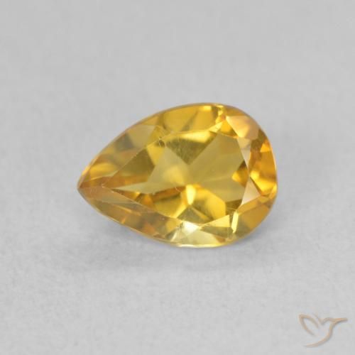 0.64ct Natürlicher Golden Citrin, Birnenform, VVS-VS