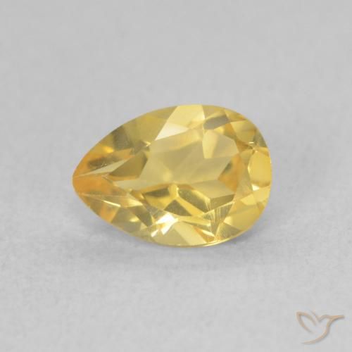 0.71ct Natürlicher gold-orange Citrin, Birnenform, VVS