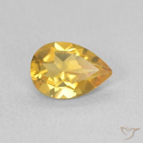 9,17 ctw natürlicher Golden Citrin, Birnenform, VVS