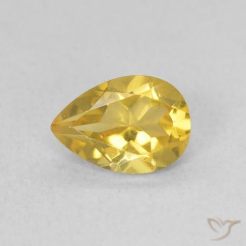 0.62ct Natürlicher Mittelgold Citrin, Birnenform, VVS