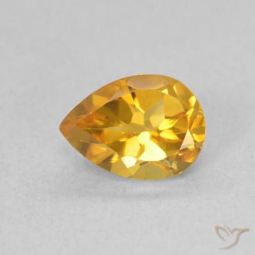 0.76ct Natürlicher Helles Gold Citrin, Birnenform, VVS