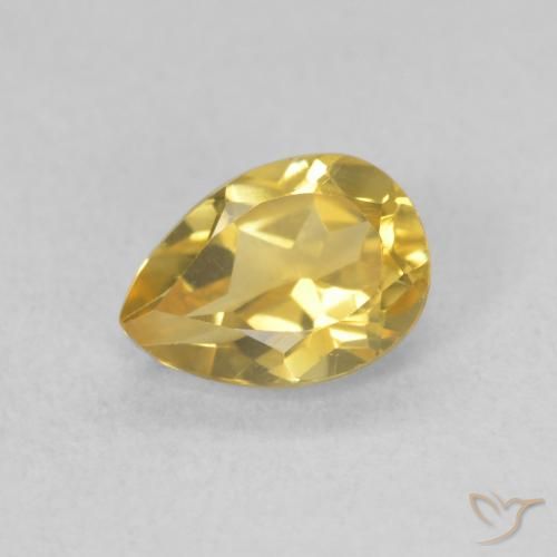 0.71ct Natürlicher gold-orange Citrin, Birnenform, VVS