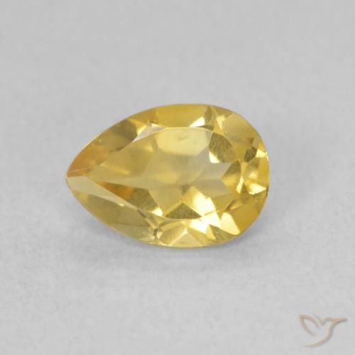0.63ct Natürlicher Mittelgold Citrin, Birnenform, VVS-VS