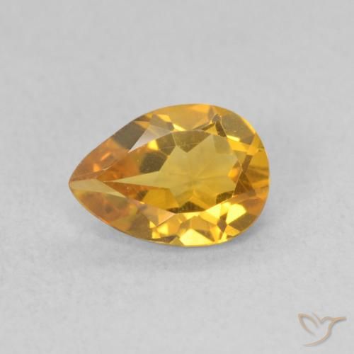 0.59ct Natürlicher Orange-Gold Citrin, Birnenform, VVS-VS
