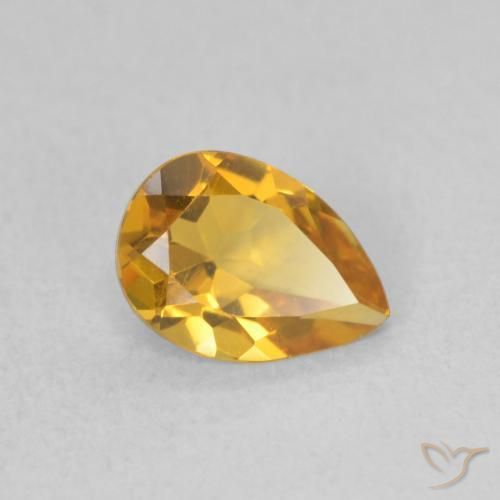 9,17 ctw natürlicher Orange-Gold Citrin, Birnenform, VVS-VS