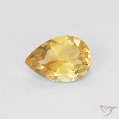 0.64ct Natürlicher Mittleres Gold Citrin, Birnenform, VVS
