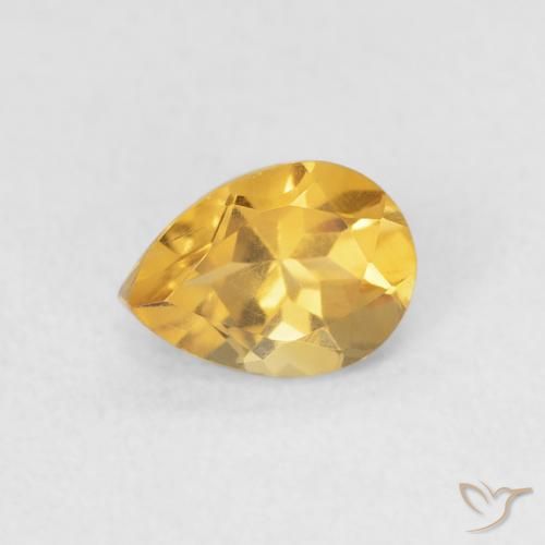 0.72ct Natürlicher Golden Citrin, Birnenform, VVS