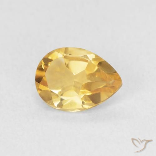 0.68ct Natürlicher Mittleres Gold Citrin, Birnenform, VVS