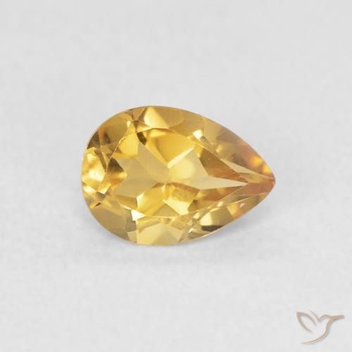 0.65ct Natürlicher Mittleres Gold Citrin, Birnenform, VVS