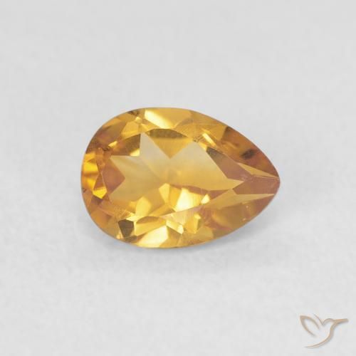 9,17 ctw natürlicher gold-orange Citrin, Birnenform, VVS