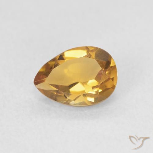 0.72ct Natürlicher Medium Light-Golden Citrin, Birnenform, VVS