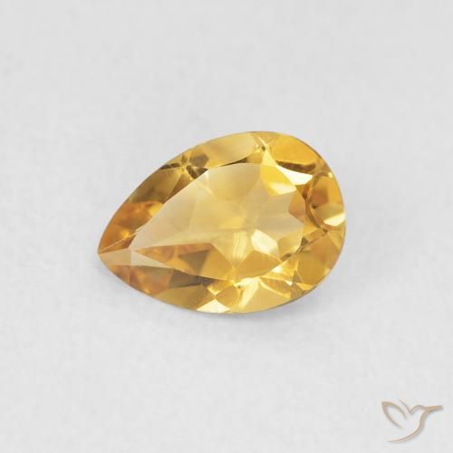 0.62ct Natürlicher Golden Citrin, Birnenform, VVS