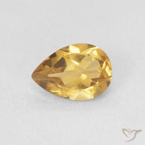 0.69ct Natürlicher Golden Citrin, Birnenform, VVS
