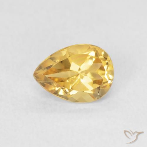 0.77ct Natürlicher Golden Citrin, Birnenform, VVS