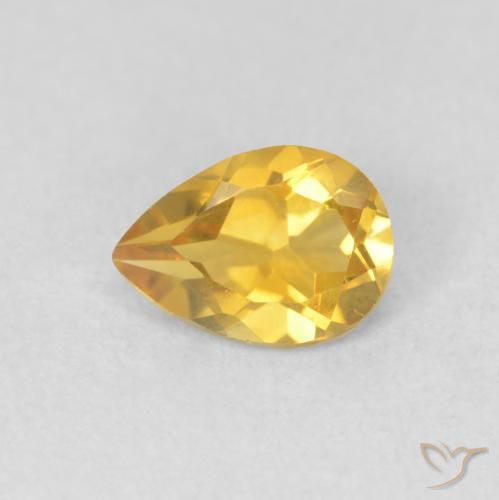 0.66ct Natürlicher Golden Citrin, Birnenform, VVS