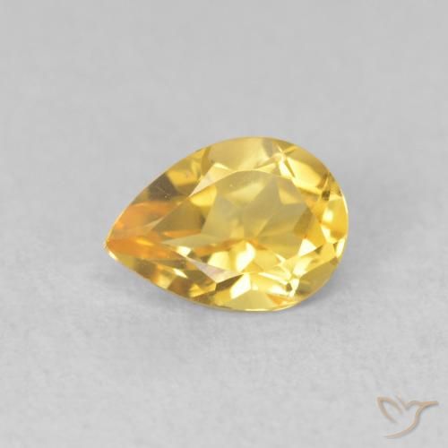 0.68ct Natürlicher Golden Citrin, Birnenform, VVS