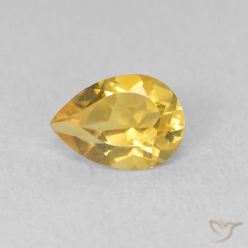 0.66ct Natürlicher Golden Citrin, Birnenform, VVS