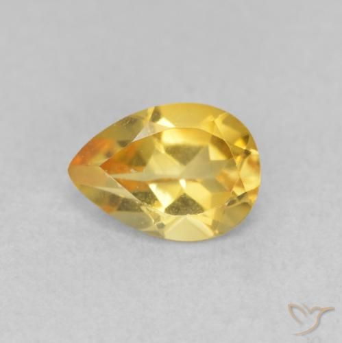 0.69ct Natürlicher Golden Citrin, Birnenform, VVS
