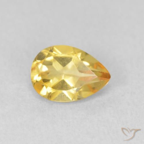 9,17 ctw natürlicher Golden Citrin, Birnenform, VVS