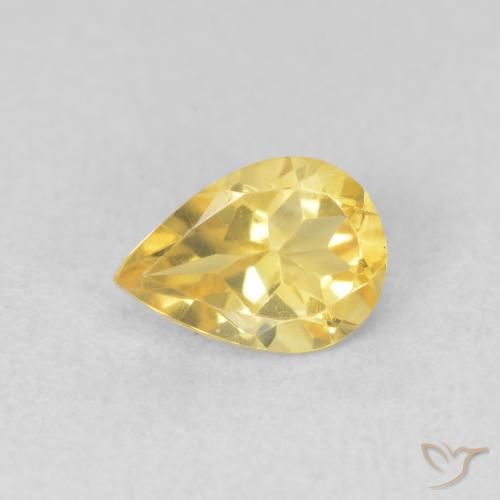 0.64ct Natürlicher gold-orange Citrin, Birnenform, VVS