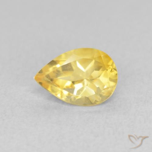 0.68ct Natürlicher gold-orange Citrin, Birnenform, VVS