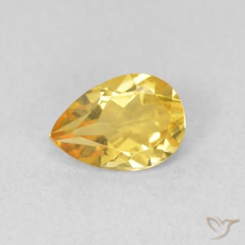 0.62ct Natürlicher Golden Citrin, Birnenform, VVS