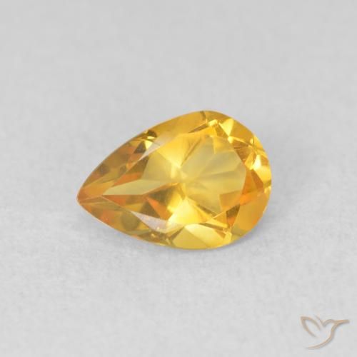 0.64ct Natürlicher Golden Citrin, Birnenform, VVS