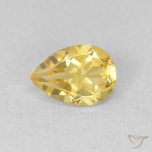 0.74ct Natürlicher Gold-gelb Citrin, Birnenform, VVS