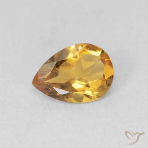 0.62ct Natürlicher gold-orange Citrin, Birnenform, VVS