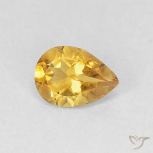 9,17 ctw natürlicher gold-orange Citrin, Birnenform, VVS