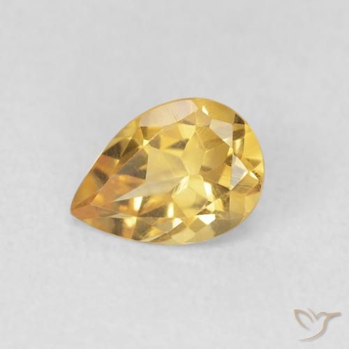 0.70ct Natürlicher Golden Citrin, Birnenform, VVS