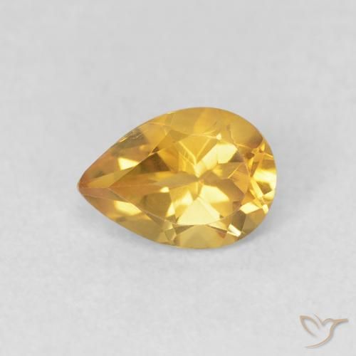 0.70ct Natürlicher Golden Citrin, Birnenform, VVS