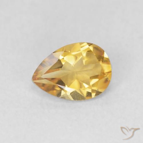 0.67ct Natürlicher Golden Citrin, Birnenform, VVS