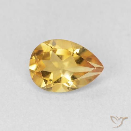 9,17 ctw natürlicher Golden Citrin, Birnenform, VVS