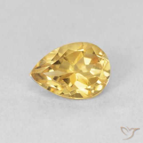 0.76ct Natürlicher Golden Citrin, Birnenform, VVS