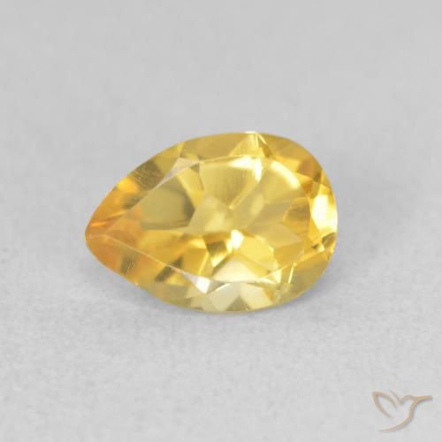 0.67ct Natürlicher Mittleres Gold Citrin, Birnenform, VVS-VS
