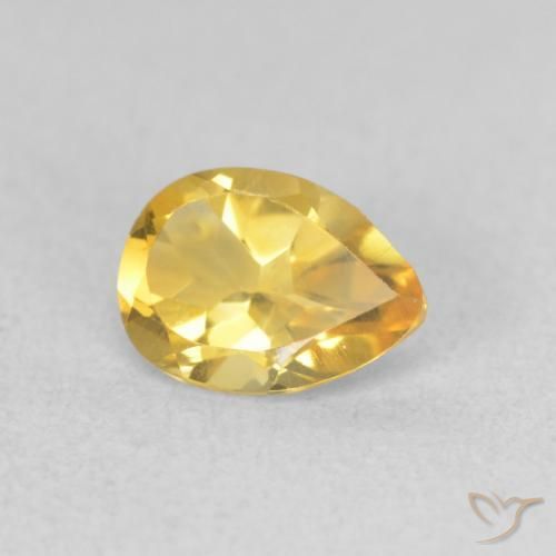 9,17 ctw natürlicher Mittleres Gold Citrin, Birnenform, VVS-VS