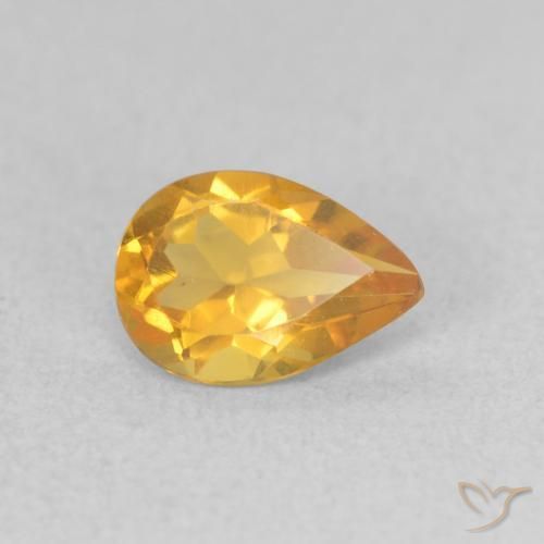 9,17 ctw natürlicher gold-orange Citrin, Birnenform, VVS-VS