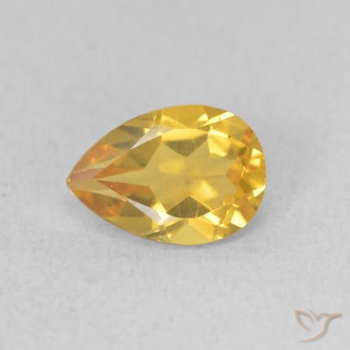 0.66ct Natürlicher Mittelgold Citrin, Birnenform, VVS-VS