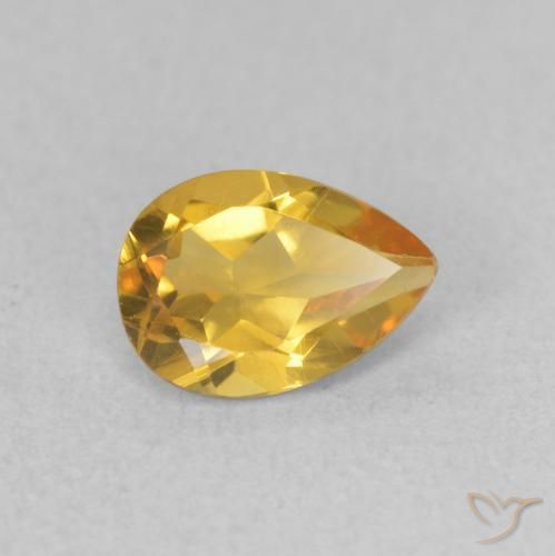 9,17 ctw natürlicher Mittelgold Citrin, Birnenform, VVS-VS