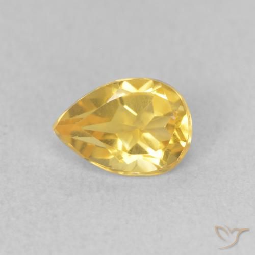 0.63ct Natürlicher gold-orange Citrin, Birnenform, VVS-VS