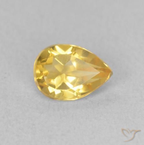 9,17 ctw natürlicher gold-orange Citrin, Birnenform, VVS-VS