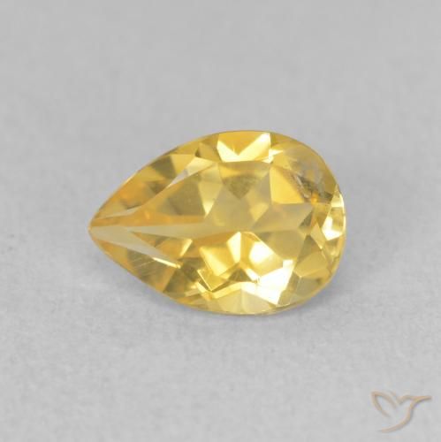 0.69ct Natürlicher gold-orange Citrin, Birnenform, VS