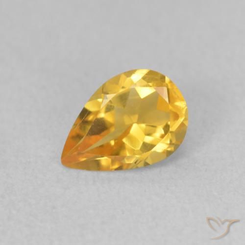 0.59ct Natürlicher Golden Citrin, Birnenform, VVS-VS