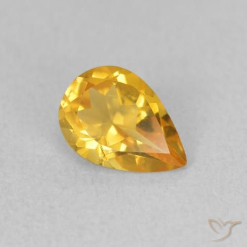9,17 ctw natürlicher Golden Citrin, Birnenform, VVS-VS