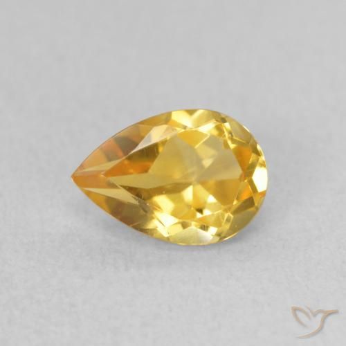 0.66ct Natürlicher Golden Citrin, Birnenform, VVS-VS